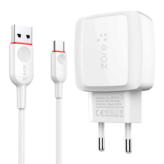 Zore Vest Serisi V2 Type-C 2 in 1 Şarj Seti