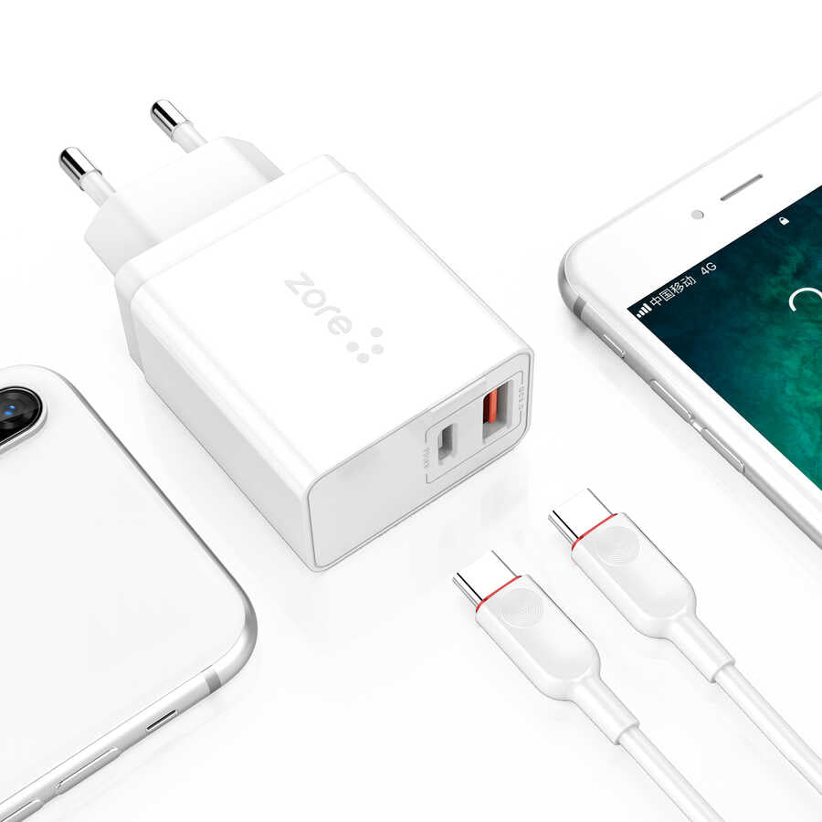 Zore XMac Serisi ZR-X2 PD To Type-C 2 in 1 Şarj Seti