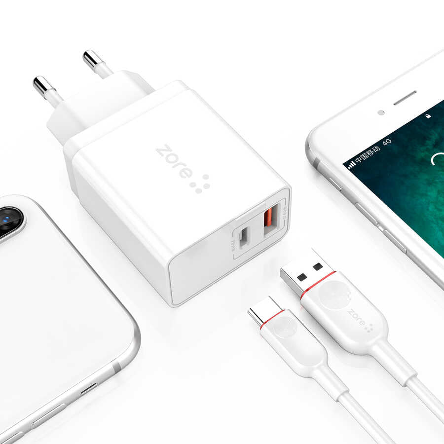 Zore XMac Serisi ZR-X2 Type-C 2 in 1 Şarj Seti