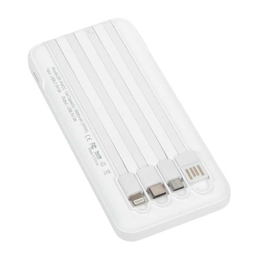 Zore ZR-PW01 Type-C - Micro - Lightning Led Göstergeli Taşınabilir Powerbank 10000 mAh