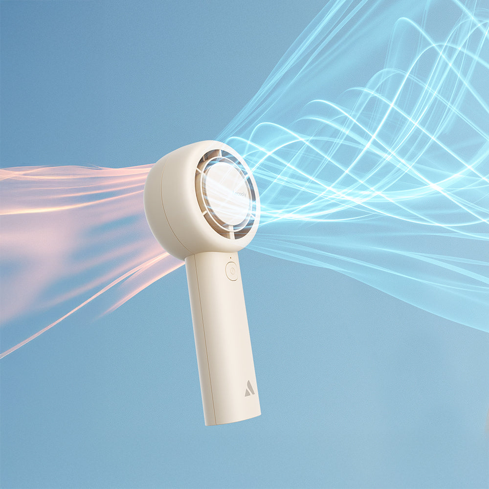 Aecooly PB01 İç Spiralli Çift Halka Hava Akışı Teknolojili 5 Kademeli Portatif Soğutucu El Fanı