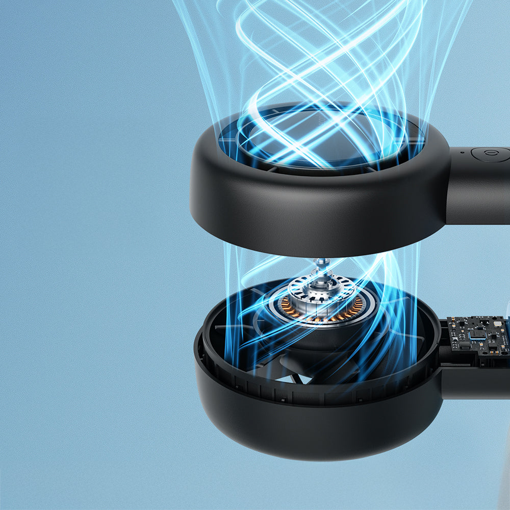 Aecooly PB01 İç Spiralli Çift Halka Hava Akışı Teknolojili 5 Kademeli Portatif Soğutucu El Fanı