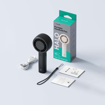 Aecooly PB01 İç Spiralli Çift Halka Hava Akışı Teknolojili 5 Kademeli Portatif Soğutucu El Fanı