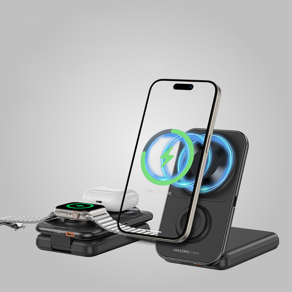 Amazingthing Thunder Pro Mag 6in1 PD22.5W Katlanabilir Standlı Kablosuz Powerbank 8000mAh