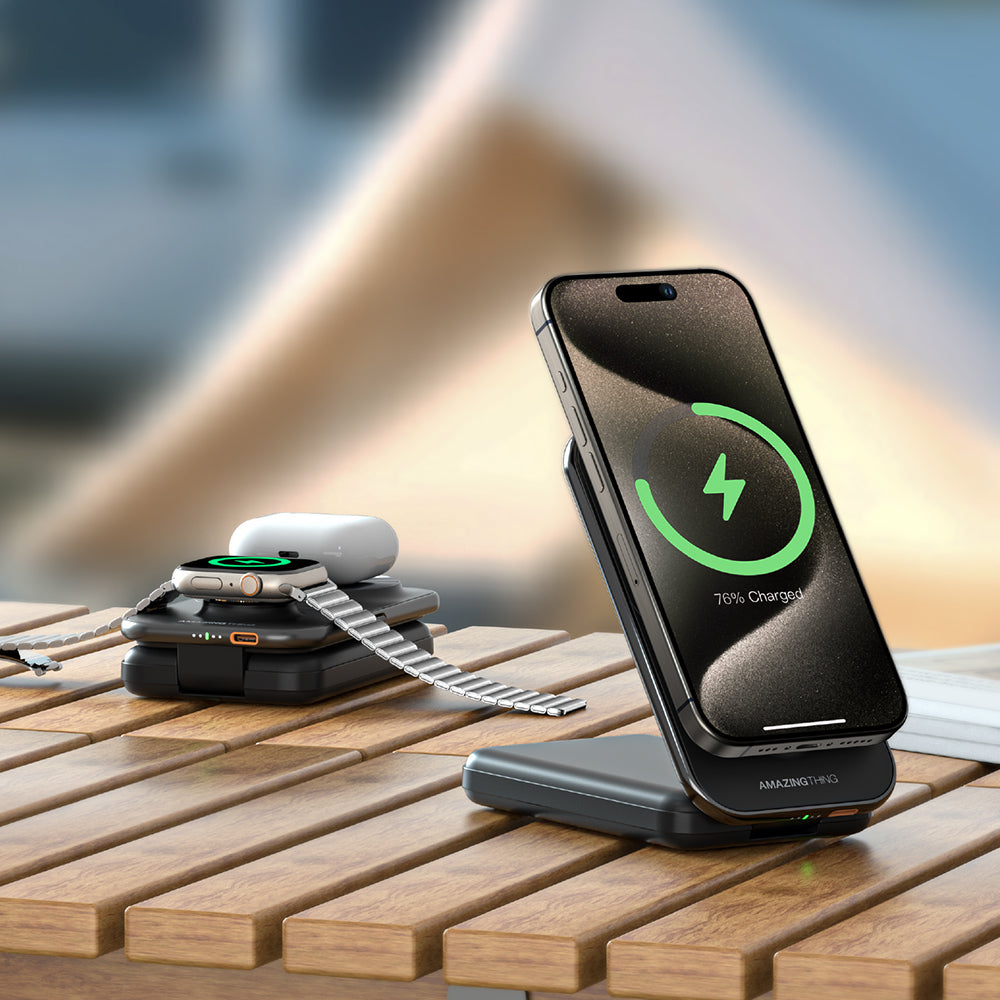 Amazingthing Thunder Pro Mag 6in1 PD22.5W Katlanabilir Standlı Kablosuz Powerbank 8000mAh