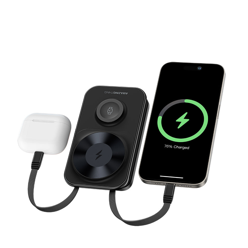 Amazingthing Thunder Pro Mag 6in1 PD22.5W Katlanabilir Standlı Kablosuz Powerbank 8000mAh