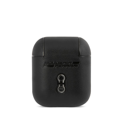 Apple Airpods Kılıf Ferrari Orjinal Lisanslı PU Deri Metal Logolu SF Arka Yüzey Yazılı Kapak