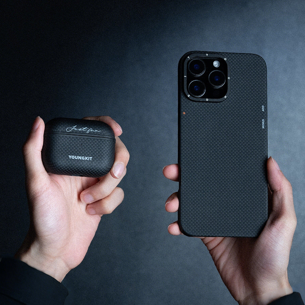 Apple Airpods Pro Kılıf M-safe Şarj Özellikli Aramid Fiber Youngkit 1500D Kevlar Extreme Wing Serisi Kapak