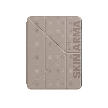 Apple iPad Air 11 2024 Kılıf SkinArma Kabartma Baskı Tasarımlı 360 Tam Koruma Arkası Şeffaf Standlı Gamma Kılıf