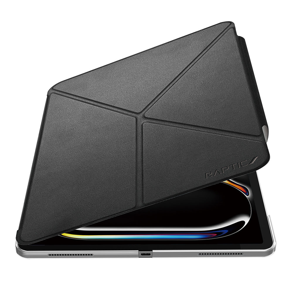 Apple iPad Air 11 2024 Raptic Clear Folio Airbagli Şeffaf Kapaklı Katlanabilir Standlı Kılıf