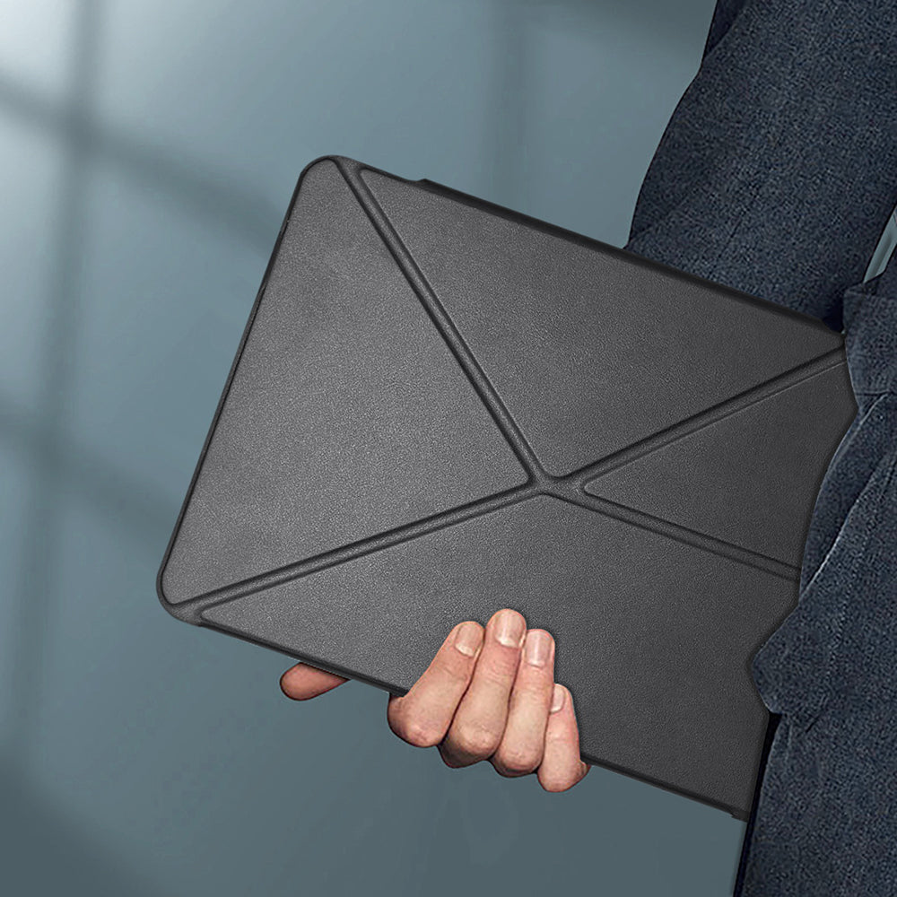 Apple iPad Air 11 2024 Raptic Clear Folio Airbagli Şeffaf Kapaklı Katlanabilir Standlı Kılıf