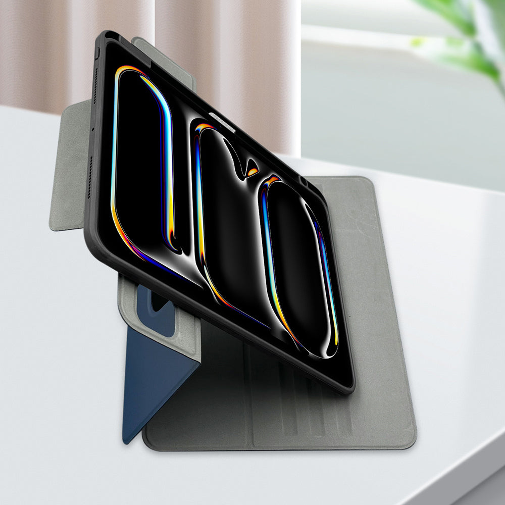 Apple iPad Air 11 2025 M3 Raptic Spin Detachable Folio PU Ayrılabilir Kalem Bölmeli Standlı Kılıf