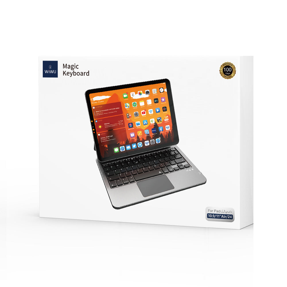 Apple iPad Air 11 2025 M3 Wiwu MK-003 Gizli Kalem Bölmeli Klavyeli Standlı Kılıf