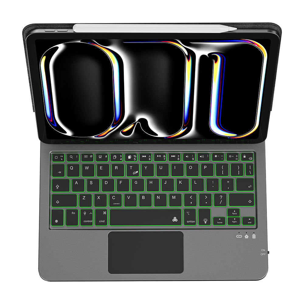 Apple iPad Pro 11 2021 (3.Nesil) Wiwu MK-003 Gizli Kalem Bölmeli Klavyeli Standlı Kılıf