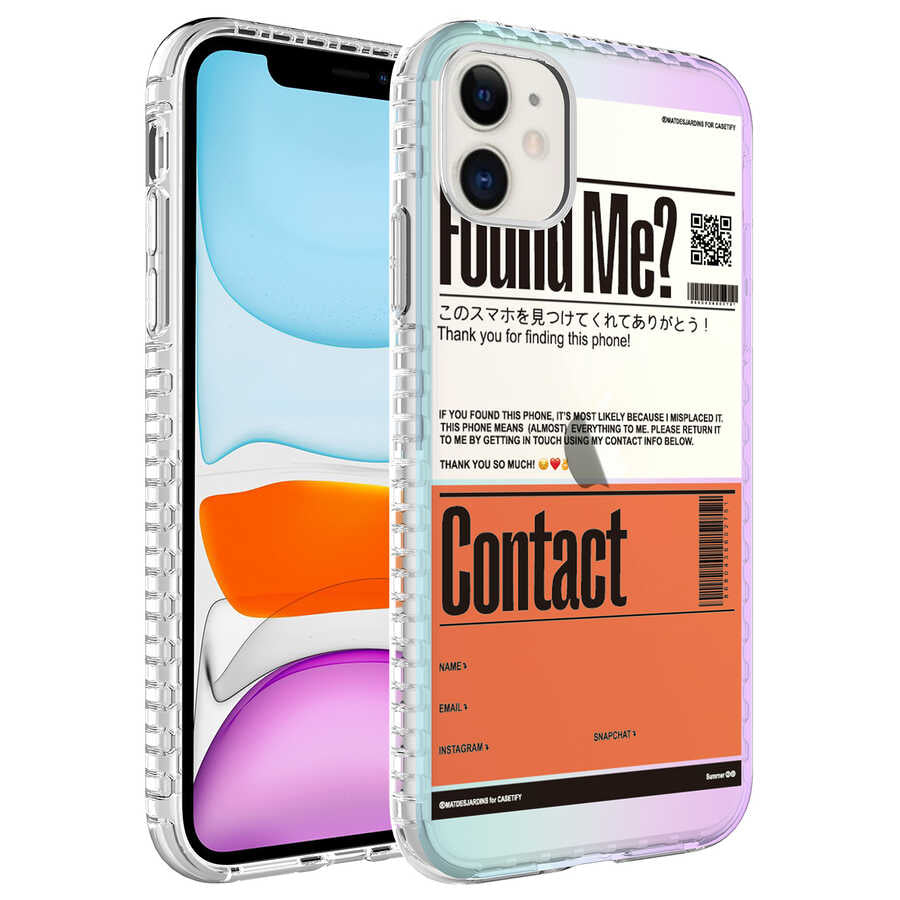 Apple iPhone 11 Kılıf Airbag Kenarlı Renkli Desenli Silikon Zore Elegans Kapak