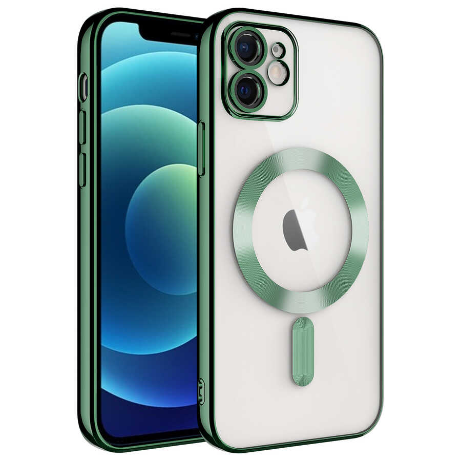 Apple iPhone 11 Kılıf Kamera Korumalı M-safe Wireless Şarj Özellikli Zore Demre Kapak