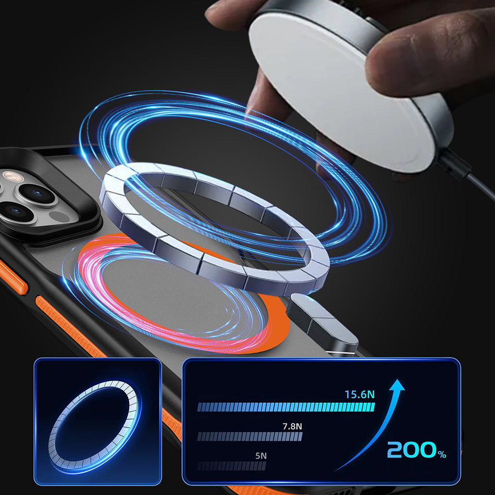 Apple iPhone 11 Kılıf M-safe Şarj Özellikli Renkli Kenar Airbag Şeritli Zore Lamer Kapak