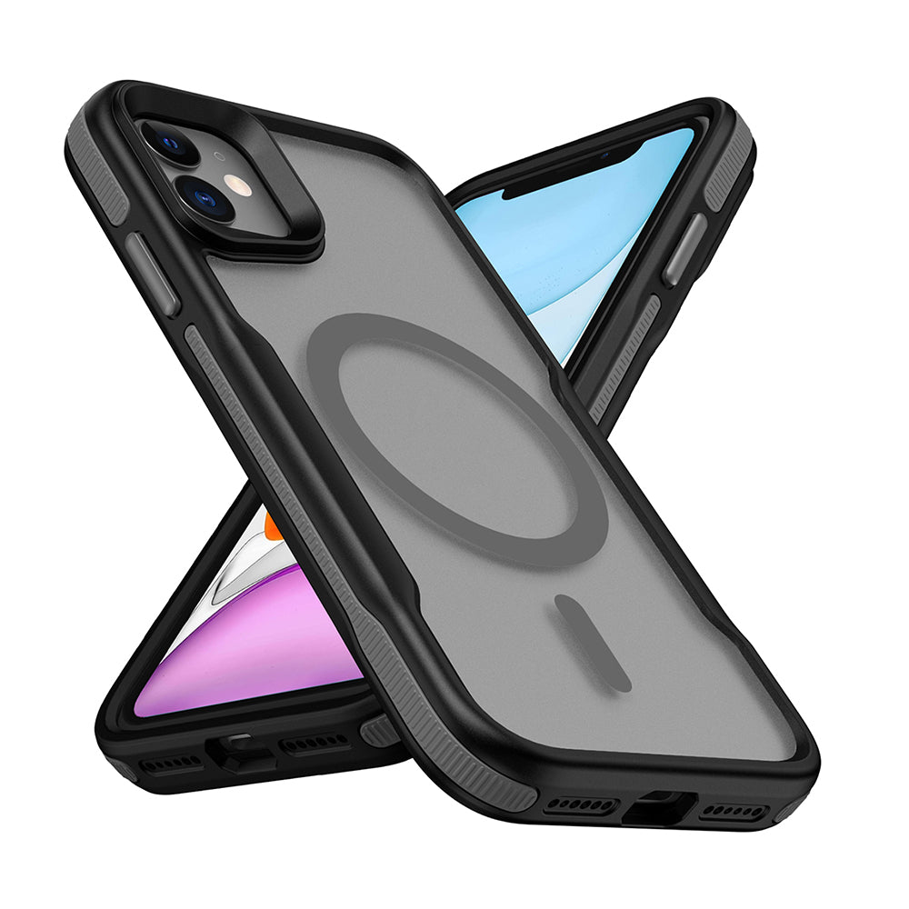 Apple iPhone 11 Kılıf M-safe Şarj Özellikli Renkli Kenar Airbag Şeritli Zore Lamer Kapak