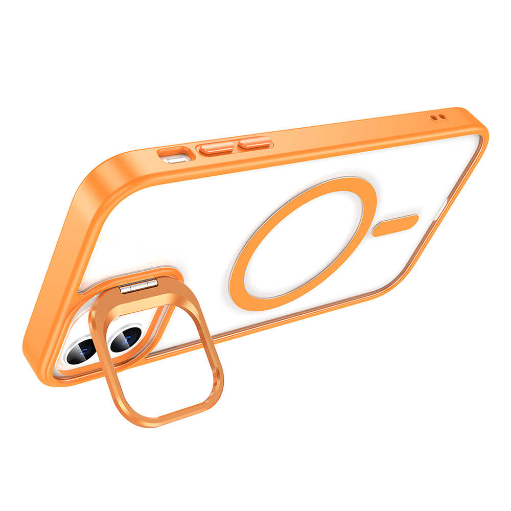 Apple iPhone 11 Kılıf M-safe Şarj Özellikli Standlı Zore M-safe Klon Lensli Kapak