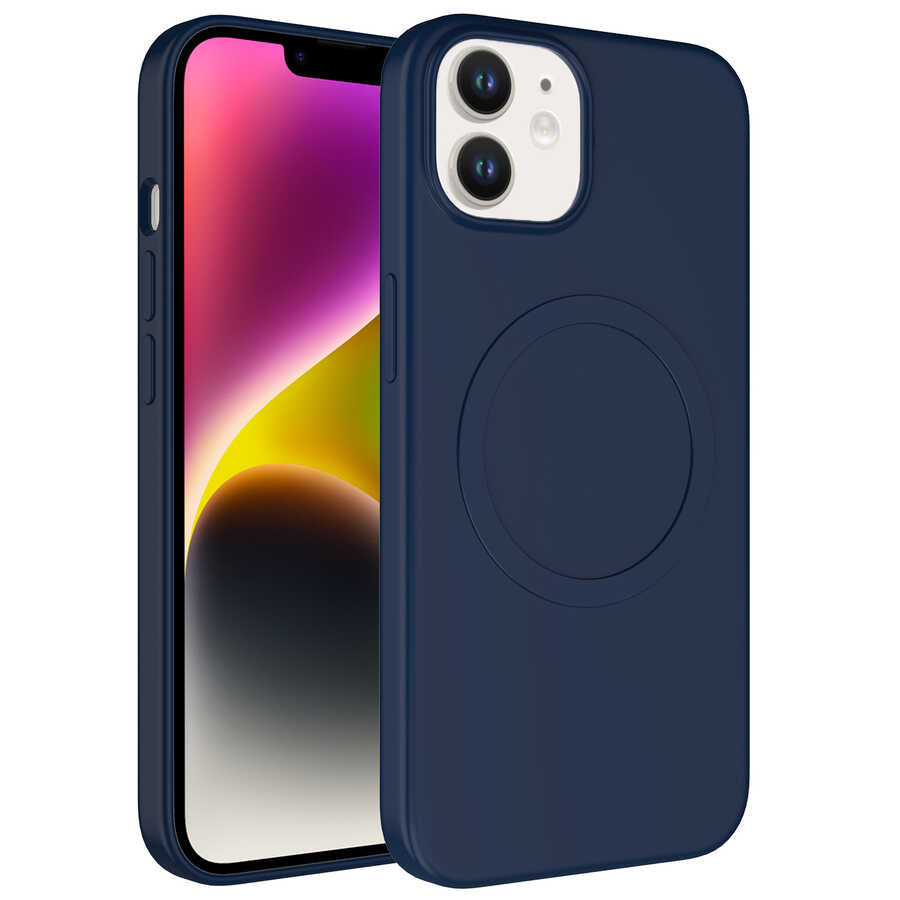 Apple iPhone 11 Kılıf M-safe Wireless Şarj Özellikli Pastel Renk Silikon Zore Plas Kapak