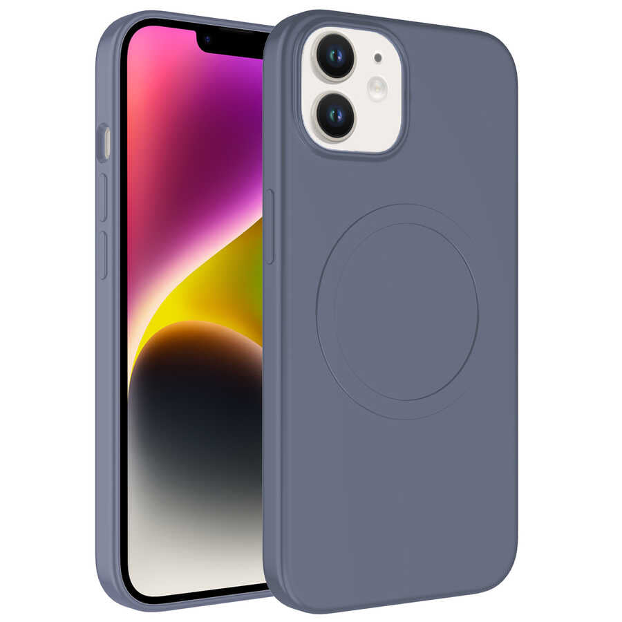 Apple iPhone 11 Kılıf M-safe Wireless Şarj Özellikli Pastel Renk Silikon Zore Plas Kapak