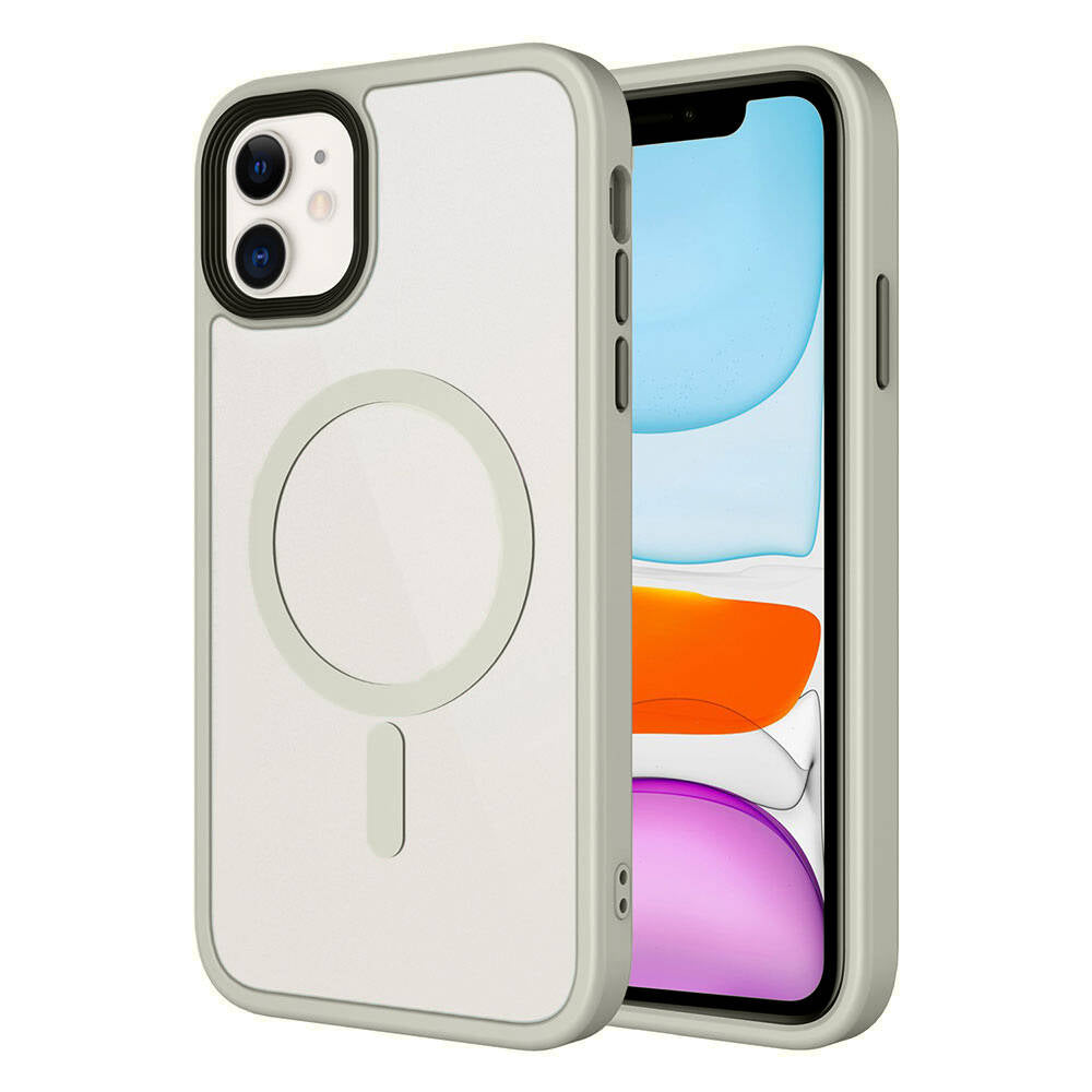 Apple iPhone 11 Kılıf Mat Arka Yüzey Wireless Şarj Özellikli Zore Flet M-safe Kapak