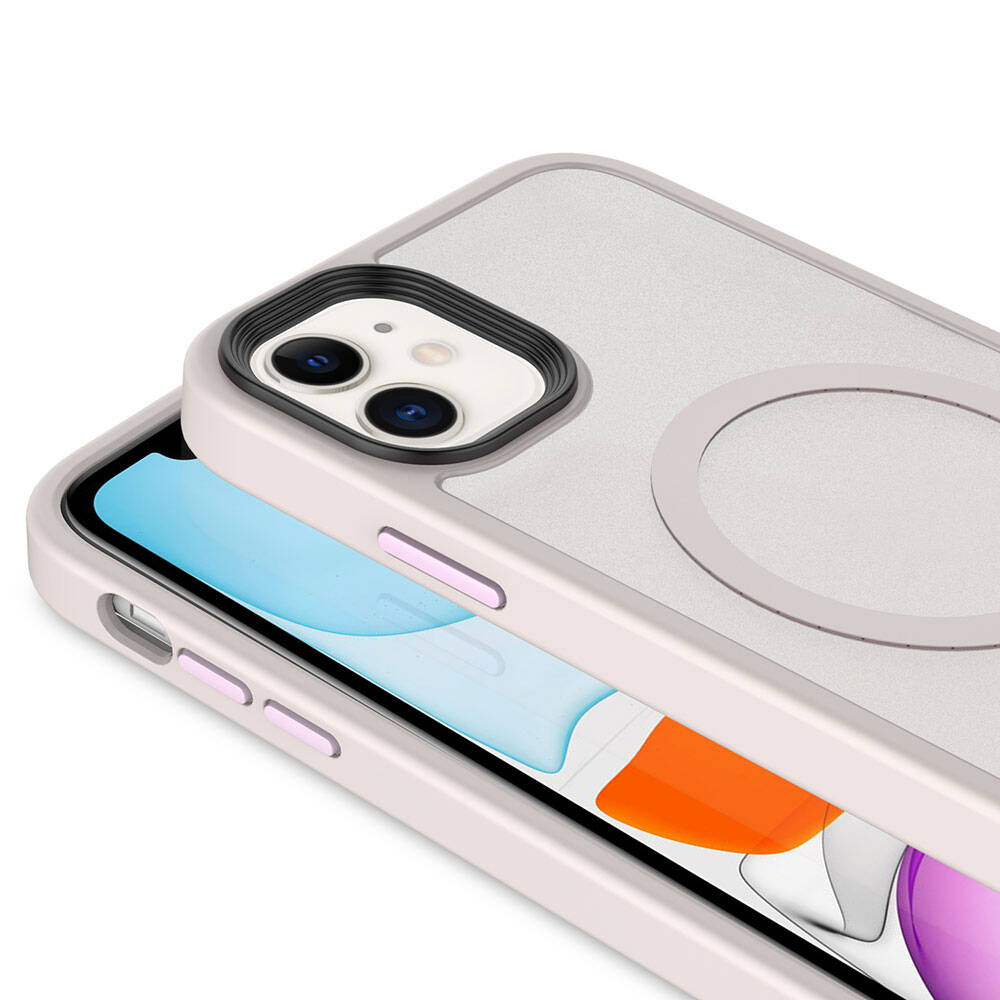 Apple iPhone 11 Kılıf Mat Arka Yüzey Wireless Şarj Özellikli Zore Flet M-safe Kapak