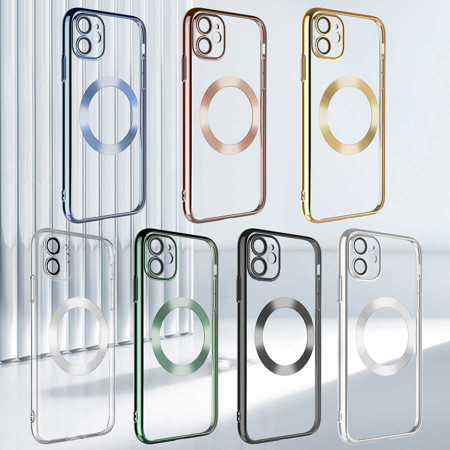 Apple iPhone 11 Kılıf Wireless Şarj Özellikli Sert PC Zore Riksos M-safe Kapak