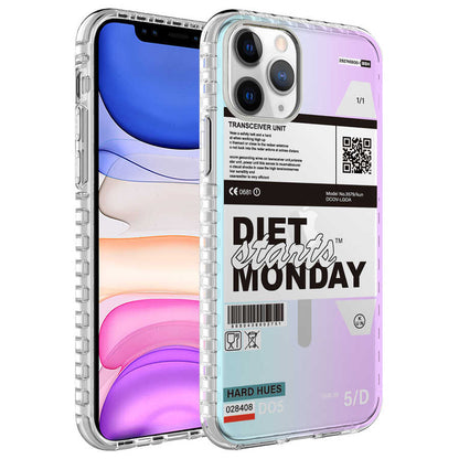 Apple iPhone 11 Pro Kılıf Airbag Kenarlı Renkli Desenli Silikon Zore Elegans Kapak