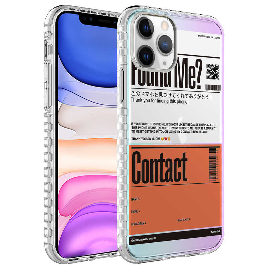 Apple iPhone 11 Pro Max Kılıf Airbag Kenarlı Renkli Desenli Silikon Zore Elegans Kapak