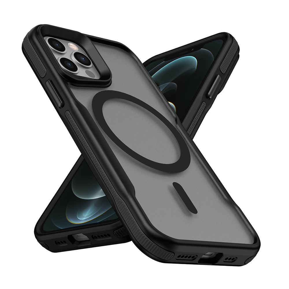 Apple iPhone 11 Pro Max Kılıf M-safe Şarj Özellikli Renkli Kenar Airbag Şeritli Zore Lamer Kapak