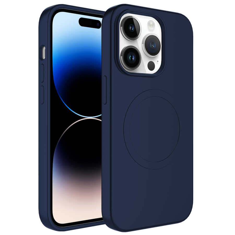 Apple iPhone 11 Pro Max Kılıf M-safe Wireless Şarj Özellikli Pastel Renk Silikon Zore Plas Kapak
