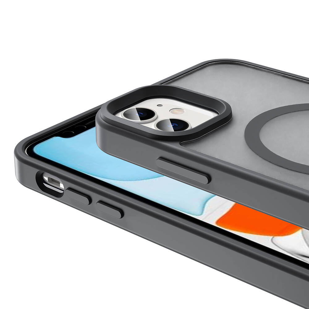 Apple iPhone 12 Kılıf M-safe Şarj Özellikli Mat Arka Yüzey Zore Sio Kapak