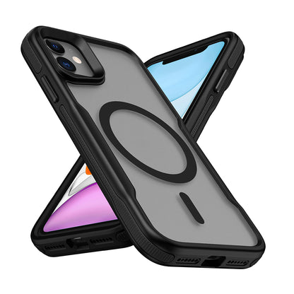 Apple iPhone 12 Kılıf M-safe Şarj Özellikli Renkli Kenar Airbag Şeritli Zore Lamer Kapak