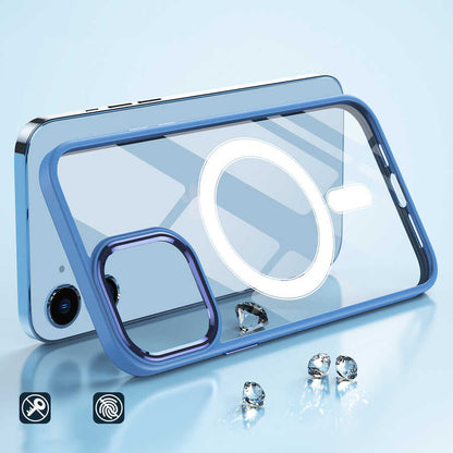 Apple iPhone 12 Kılıf Wireless Şarj Özellikli Zore Krom M-safe Silikon Kapak