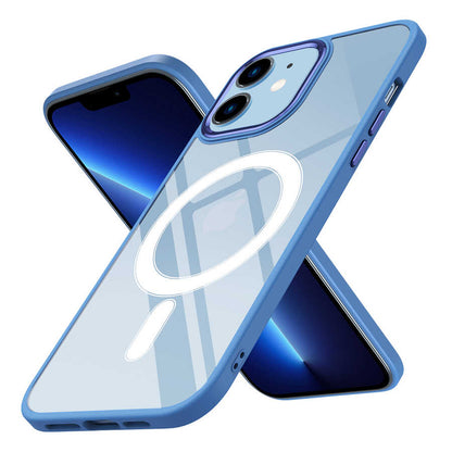 Apple iPhone 12 Kılıf Wireless Şarj Özellikli Zore Krom M-safe Silikon Kapak