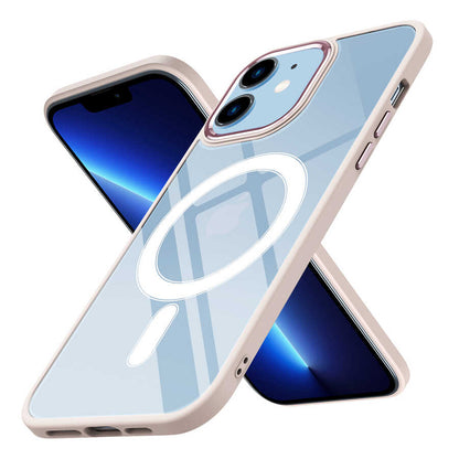 Apple iPhone 12 Kılıf Wireless Şarj Özellikli Zore Krom M-safe Silikon Kapak