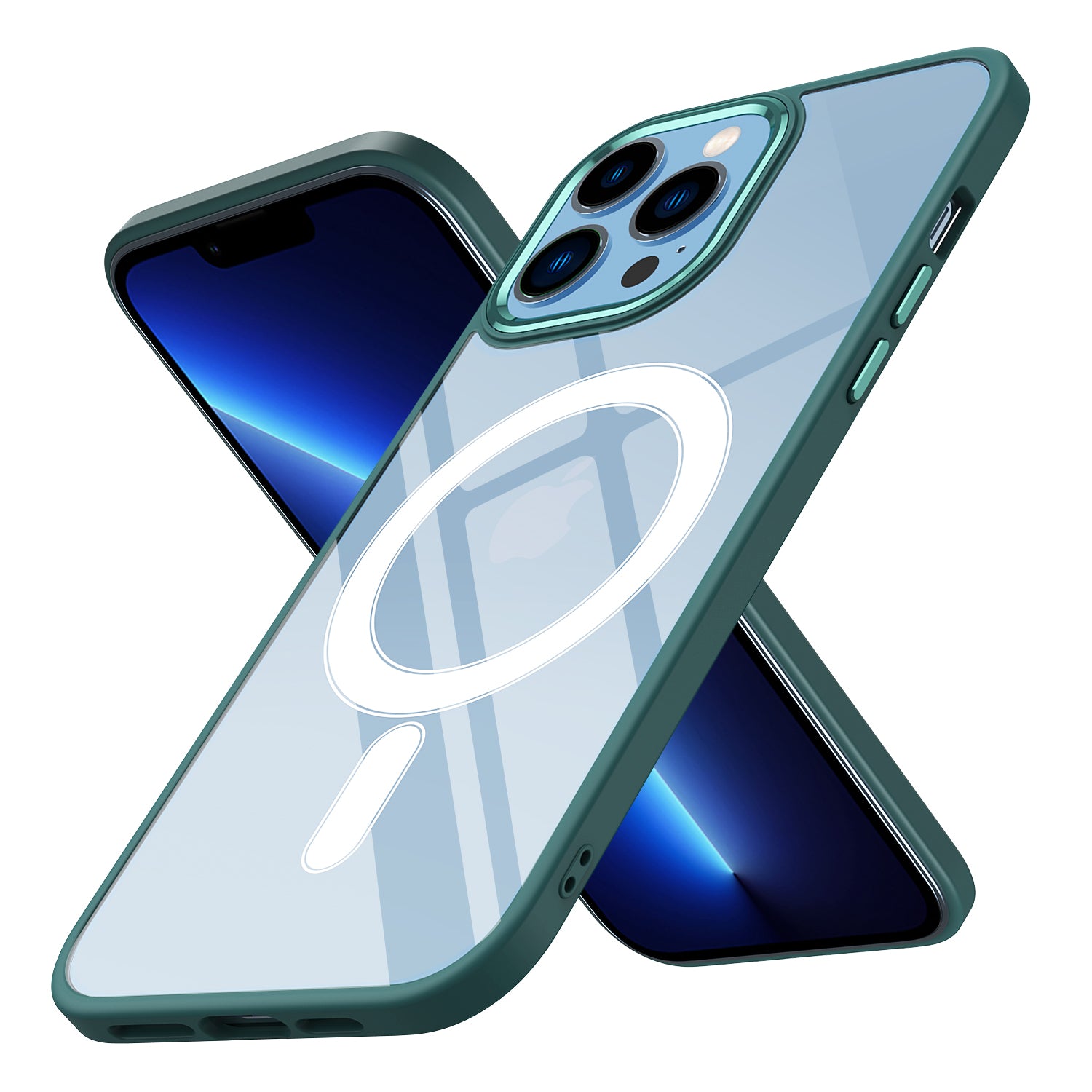 Apple iPhone 12 Pro Kılıf Wireless Şarj Özellikli Zore Krom M-safe Silikon Kapak