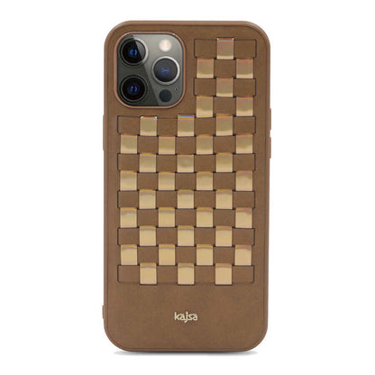 Apple iPhone 12 Pro Max Kılıf Kajsa Preppie Serisi Spotlight Woven Kapak