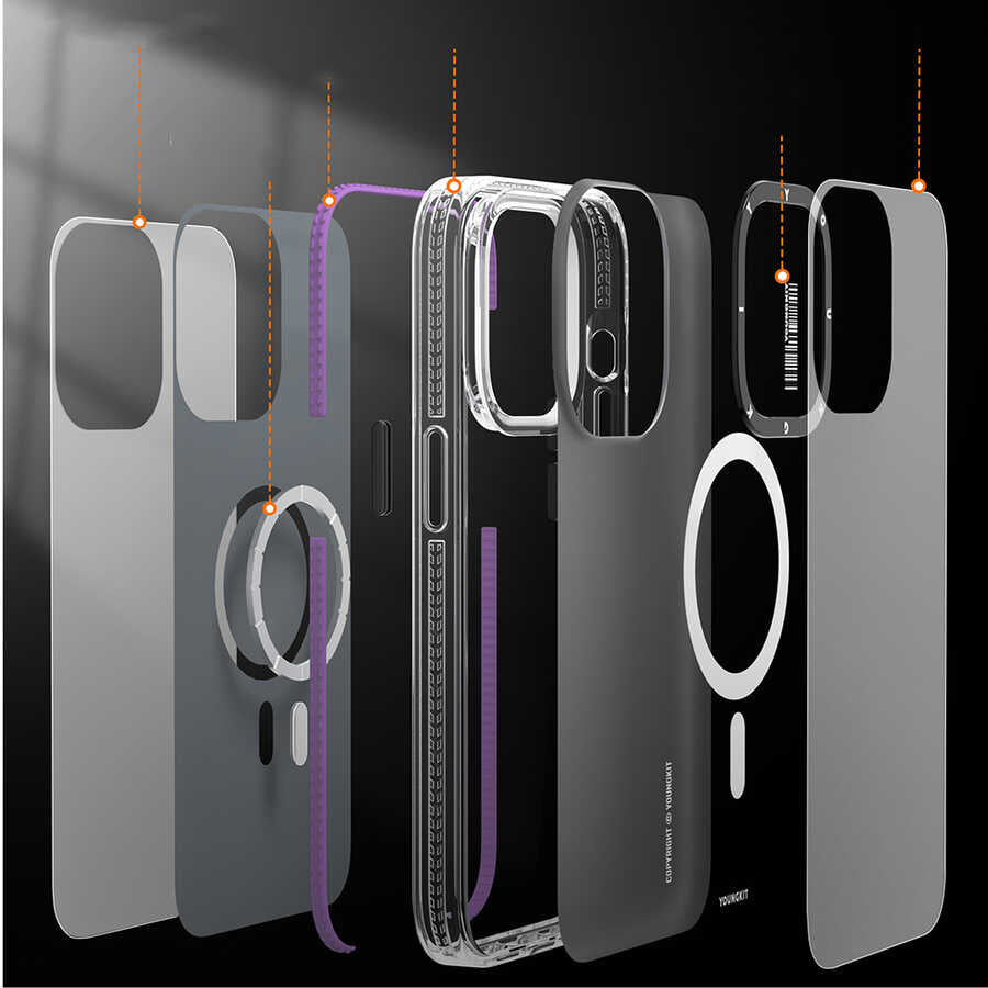 Apple iPhone 12 Pro Max Kılıf M-safe Şarj Özellikli Youngkit Jane Sand Serisi Kapak