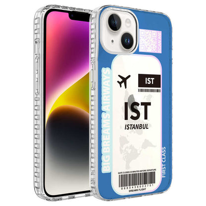 Apple iPhone 13 Kılıf Airbag Kenarlı Renkli Desenli Silikon Zore Elegans Kapak