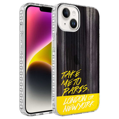 Apple iPhone 13 Kılıf Airbag Kenarlı Renkli Desenli Silikon Zore Elegans Kapak