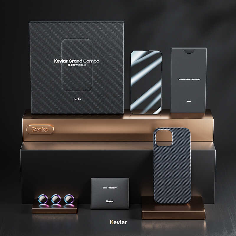 Apple iPhone 13 Kılıf Benks Aramid M-safe 3 in 1 Set