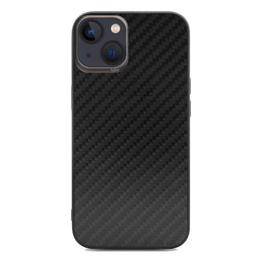 Apple iPhone 13 Kılıf Kajsa Carbon Fiber Collection Arka Kapak