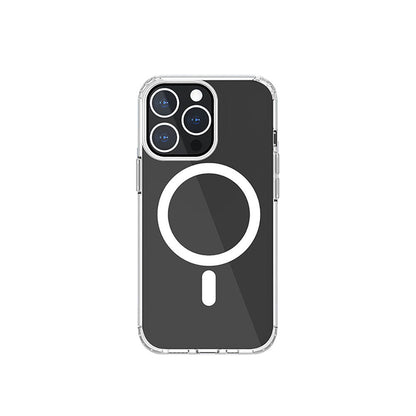 Apple iPhone 13 Kılıf M-safe Şarj Özellikli Airbagli Şeffaf PC Arka Yüzey Recci Magnetik Suction Serisi Kapak