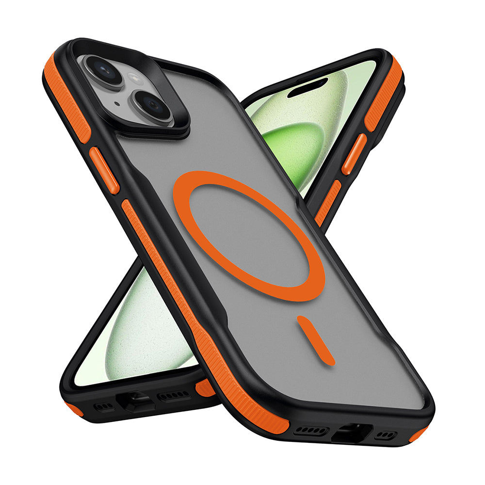 Apple iPhone 13 Kılıf M-safe Şarj Özellikli Renkli Kenar Airbag Şeritli Zore Lamer Kapak