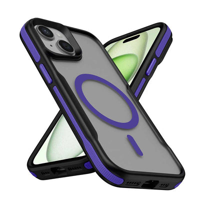 Apple iPhone 13 Kılıf M-safe Şarj Özellikli Renkli Kenar Airbag Şeritli Zore Lamer Kapak