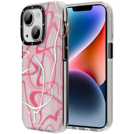 Apple iPhone 13 Kılıf M-safe Şarj Özellikli Youngkit Water-Ink Serisi Kapak