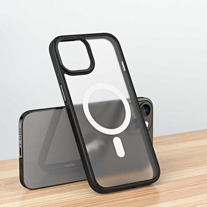 Apple iPhone 13 Kılıf Wireless Şarj Özellikli Zore Hibrit M-safe Kapak