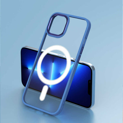 Apple iPhone 13 Kılıf Wireless Şarj Özellikli Zore Krom M-safe Silikon Kapak